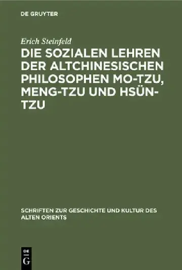Cover of Die Sozialen Lehren Der Altchinesischen Philosophen Mo-Tzu, Meng-Tzu Und Hsün-Tzu