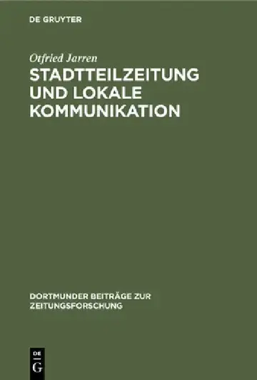 Cover of Stadtteilzeitung Und Lokale Kommunikation