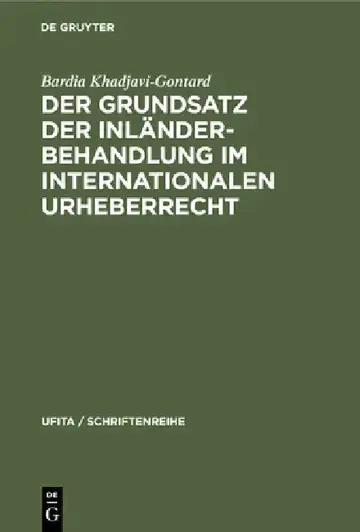 Cover of Der Grundsatz Der Inländerbehandlung Im Internationalen Urheberrecht