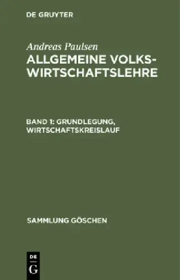 Cover of Grundlegung, Wirtschaftskreislauf