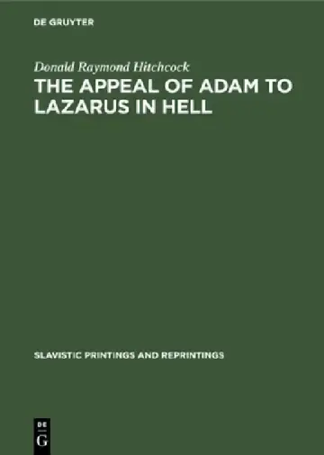 Cover of The Appeal of Adam to Lazarus in Hell