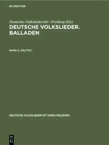 Cover of Deutsche Volkslieder. Balladen. Band 3, Hälfte 1