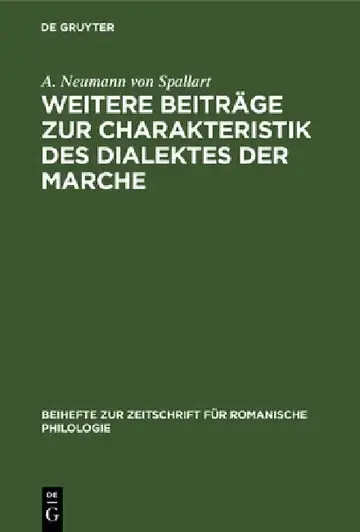 Cover of Weitere Beiträge Zur Charakteristik Des Dialektes Der Marche