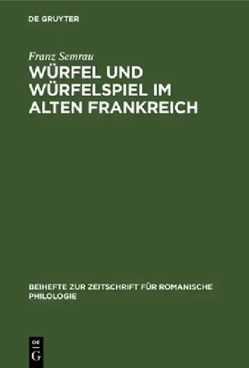 Cover of Würfel Und Würfelspiel Im Alten Frankreich