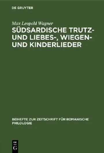 Cover of Südsardische Trutz- Und Liebes-, Wiegen- Und Kinderlieder