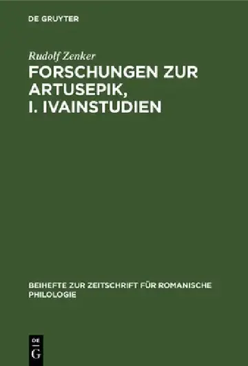 Cover of Forschungen Zur Artusepik, I. Ivainstudien