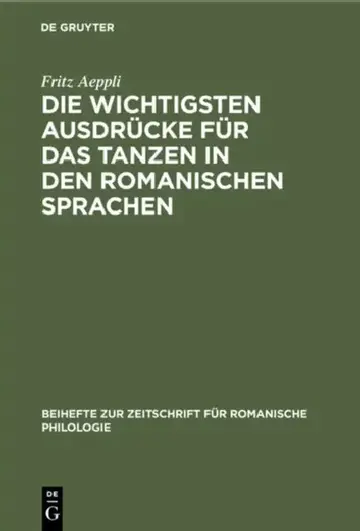 Cover of Die Wichtigsten Ausdrücke Für Das Tanzen in Den Romanischen Sprachen