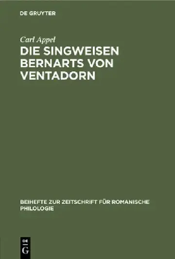 Cover of Die Singweisen Bernarts Von Ventadorn