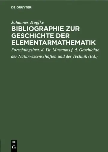 Cover of Bibliographie Zur Geschichte Der Elementarmathematik