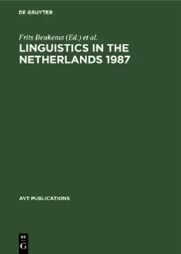 Cover of Linguistics in the Netherlands 1987