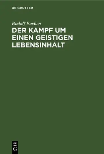 Cover of Der Kampf Um Einen Geistigen Lebensinhalt