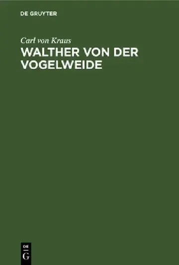 Cover of Walther Von Der Vogelweide