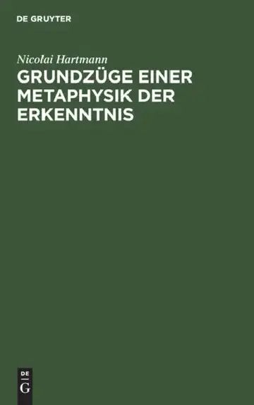 Cover of Grundzüge Einer Metaphysik Der Erkenntnis