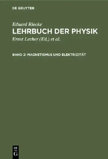 Cover of Magnetismus Und Elektrizität