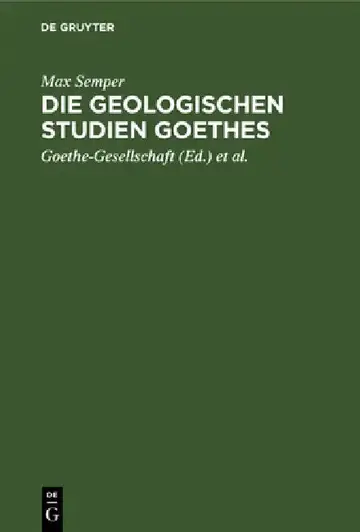 Cover of Die Geologischen Studien Goethes