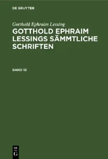 Cover of Gotthold Ephraim Lessing
