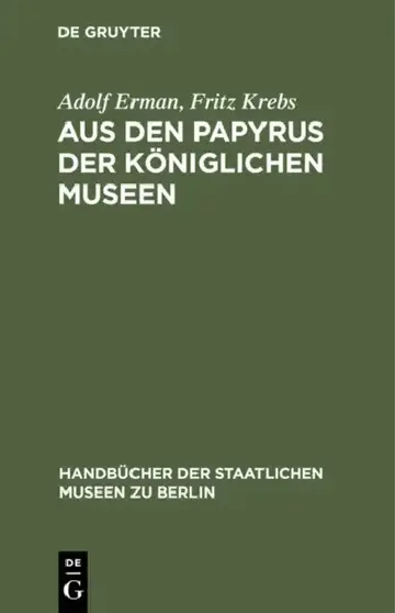 Cover of Aus Den Papyrus Der Königlichen Museen