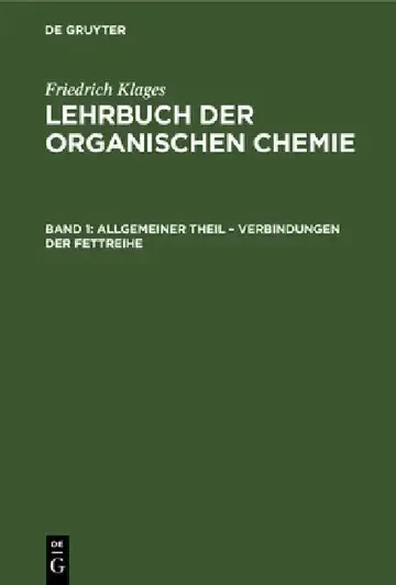 Cover of Allgemeiner Theil - Verbindungen Der Fettreihe