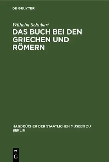 Cover of Das Buch Bei Den Griechen Und Römern