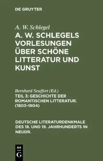 Cover of Geschichte Der Romantischen Litteratur. (1803-1804)