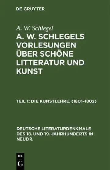 Cover of Die Kunstlehre. (1801-1802)
