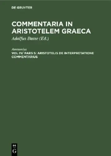 Cover of Aristotelis de Interpretatione Commentarius