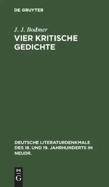 Cover of Vier Kritische Gedichte