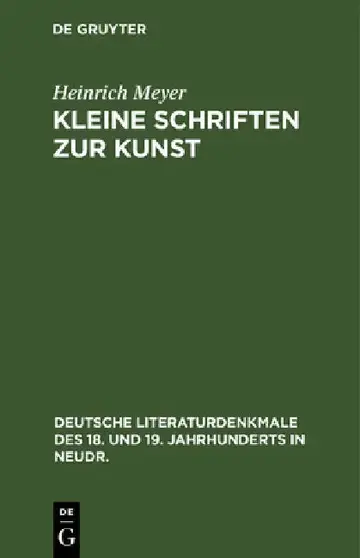 Cover of Kleine Schriften Zur Kunst