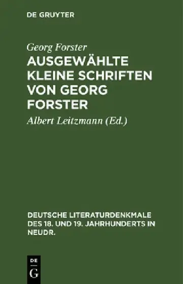 Cover of Ausgewählte Kleine Schriften Von Georg Forster