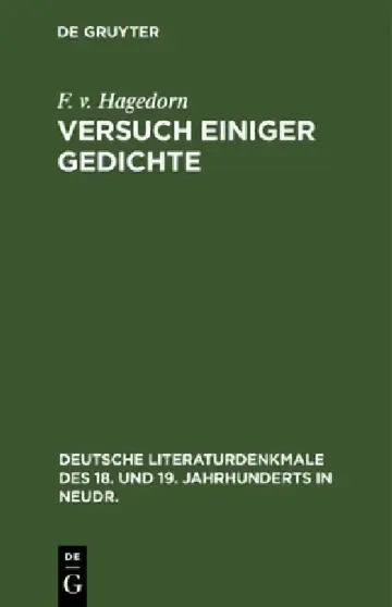 Cover of Versuch Einiger Gedichte