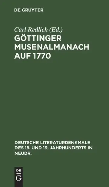 Cover of Göttinger Musenalmanach Auf 1770