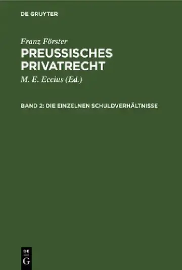 Cover of Die Einzelnen Schuldverhältnisse