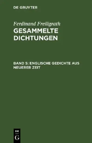 Cover of Englische Gedichte Aus Neuerer Zeit