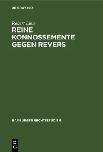 Cover of Reine Konnossemente Gegen Revers