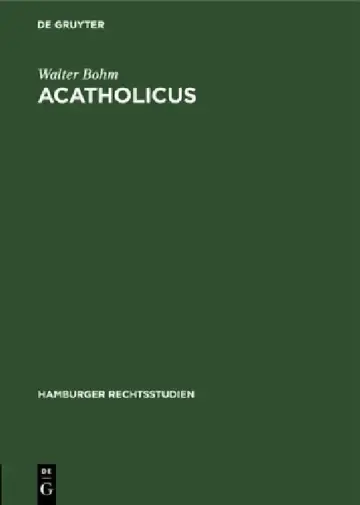 Cover of Acatholicus