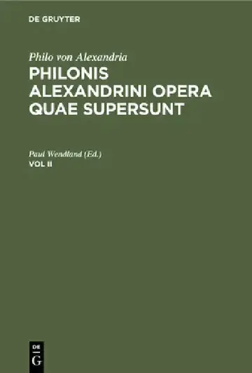 Cover of Philo Von Alexandria