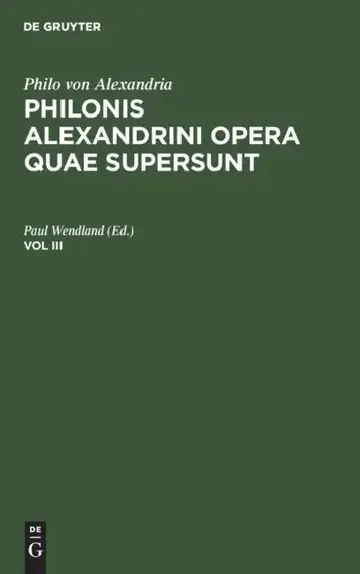 Cover of Philo Von Alexandria