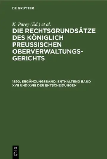 Cover of Enthaltend Band XVII Und XVIII Der Entscheidungen