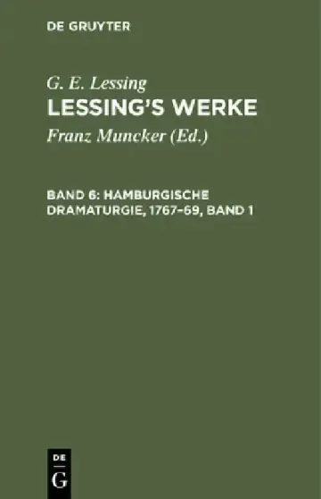 Cover of Hamburgische Dramaturgie, 1767-69, Band 1