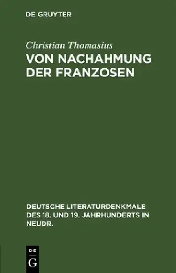 Cover of Von Nachahmung Der Franzosen