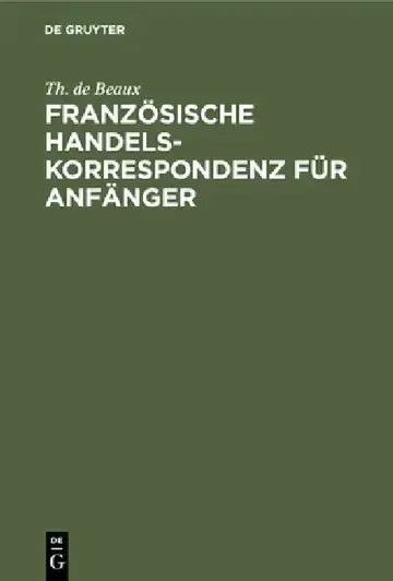 Cover of Französische Handelskorrespondenz Für Anfänger
