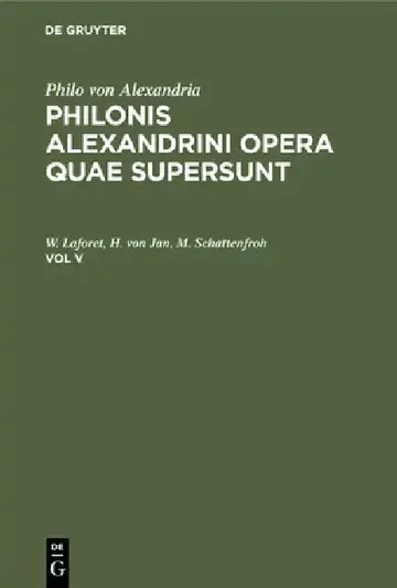 Cover of Philo Von Alexandria