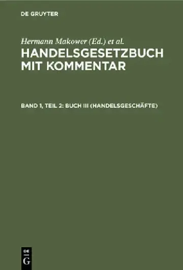 Cover of Buch III (Handelsgeschäfte)