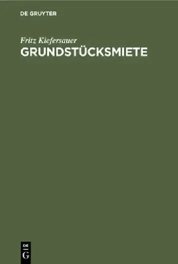 Cover of Grundstücksmiete