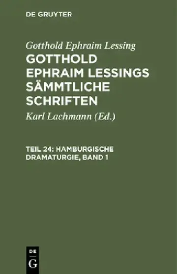 Cover of Hamburgische Dramaturgie, Band 1