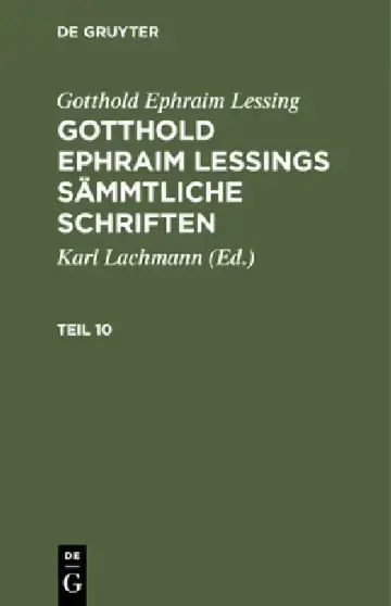 Cover of Gotthold Ephraim Lessing