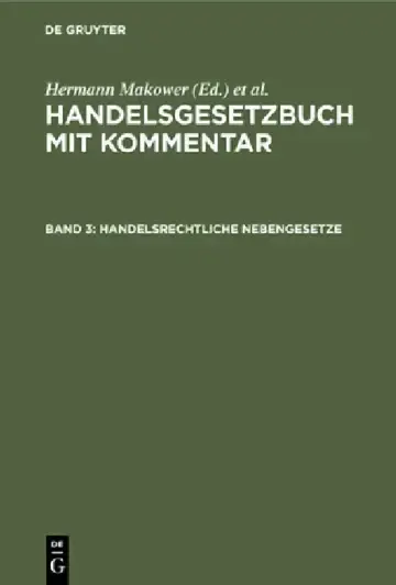 Cover of Handelsrechtliche Nebengesetze