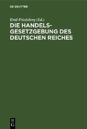 Cover of Die Handelsgesetzgebung Des Deutschen Reiches