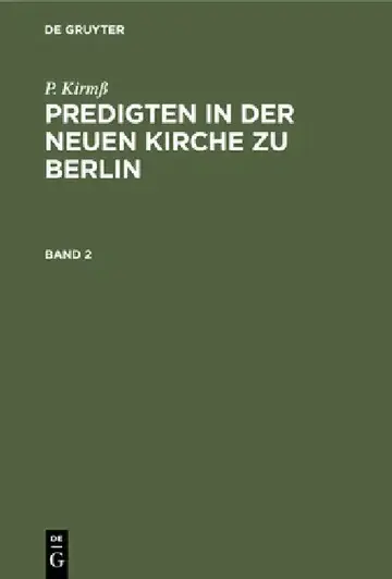 Cover of P. Kirmß Predigten in Der Neuen Kirche Zu Berlin. Band 2
