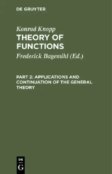 Cover of Applications and Continuation of the General Theory